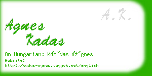 agnes kadas business card
